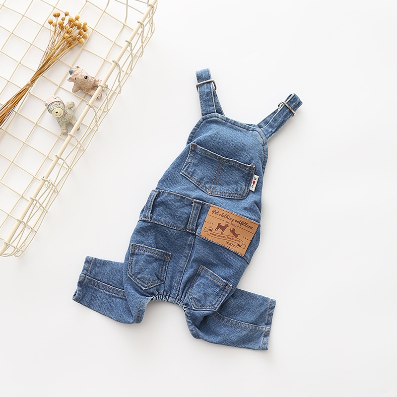 Pet Denim Jumpsuit Dog Jeans Clothes For Pug French Bulldog