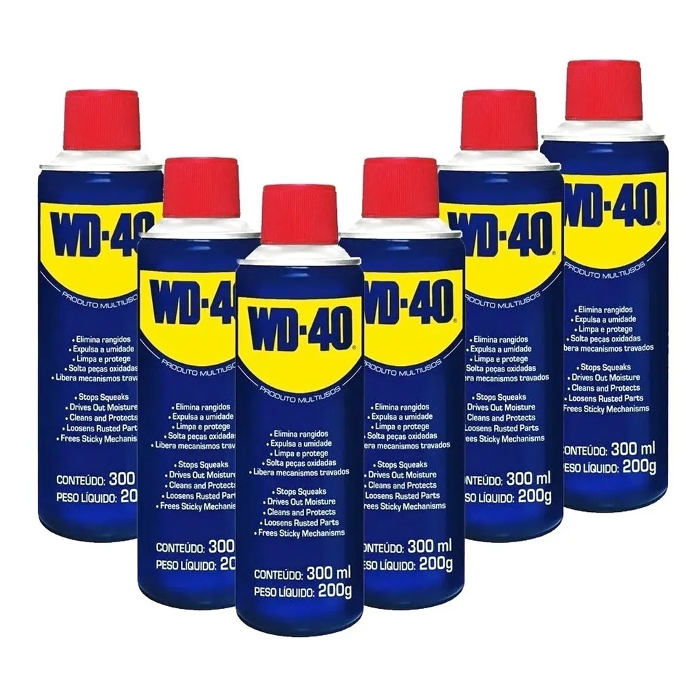 Kit 6 Wd-40 Spray Óleo Lubrificante Produto Multiusos 300ml