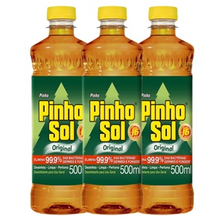Kit com 3 Desinfetante Pinho Sol Original 500ml Cada em Oferta na Shopee