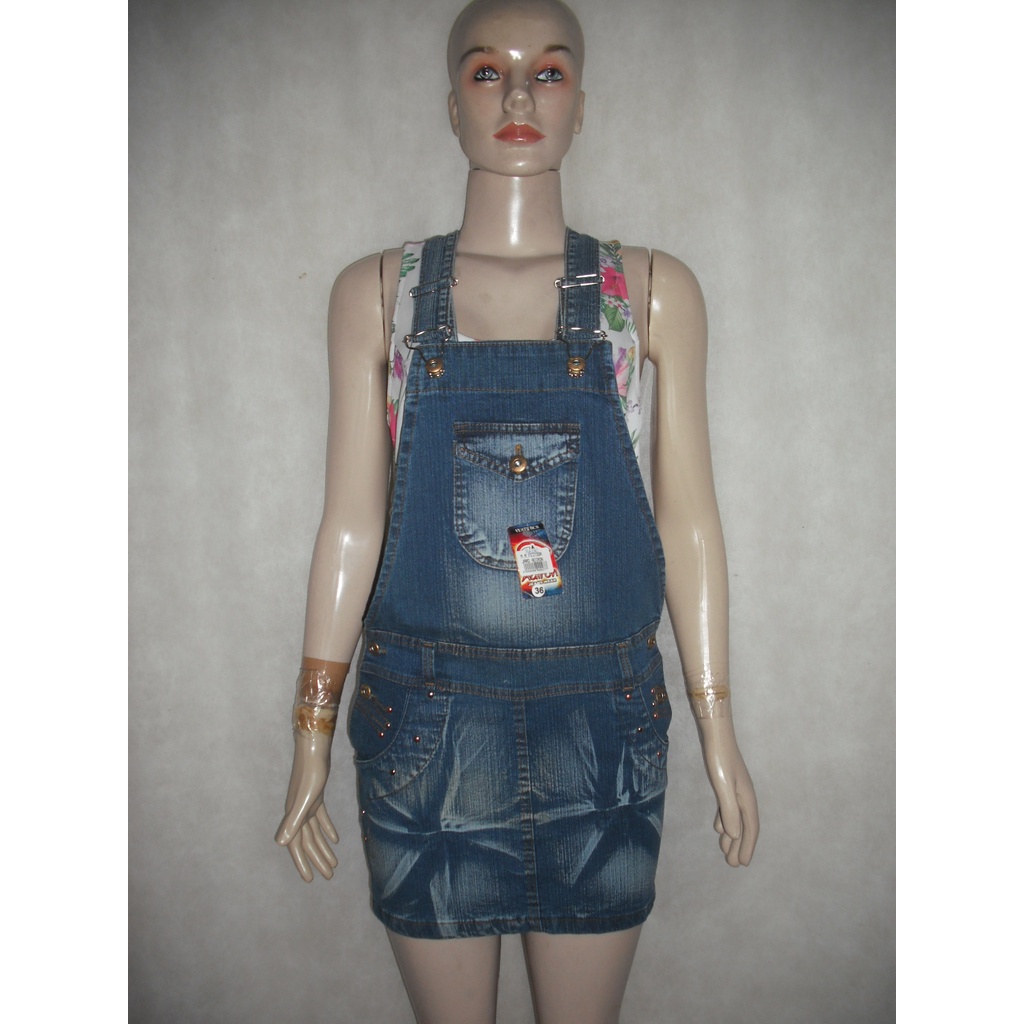 JARDINEIRA JEANS TAM P 36 MARCA VESTE BEM ALGODÃO USADO BOM ESTADO