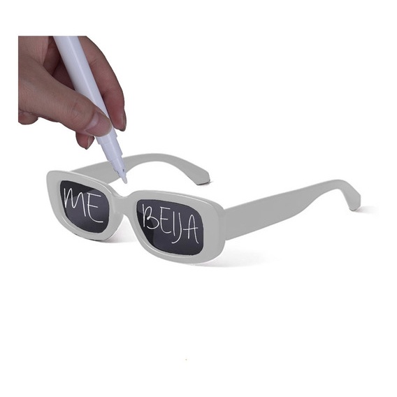 1 Óculos De Sol Branco + 1 Caneta Giz Líquido PROMOÇÃO