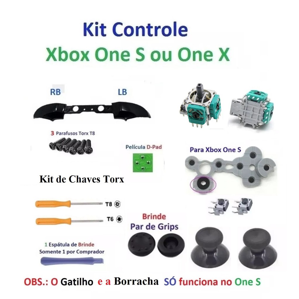 Xbox One S - Kit peças Reparo Controle Xbox One S ou One X - Sk-50