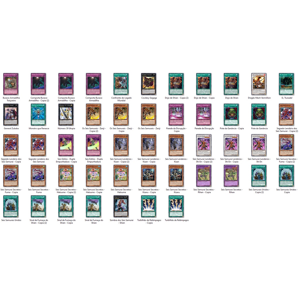 Cartas Yugioh - Deck Seis Samurai Top 1 -- 51 cartas ORICA TCG Yu-Gi-Oh