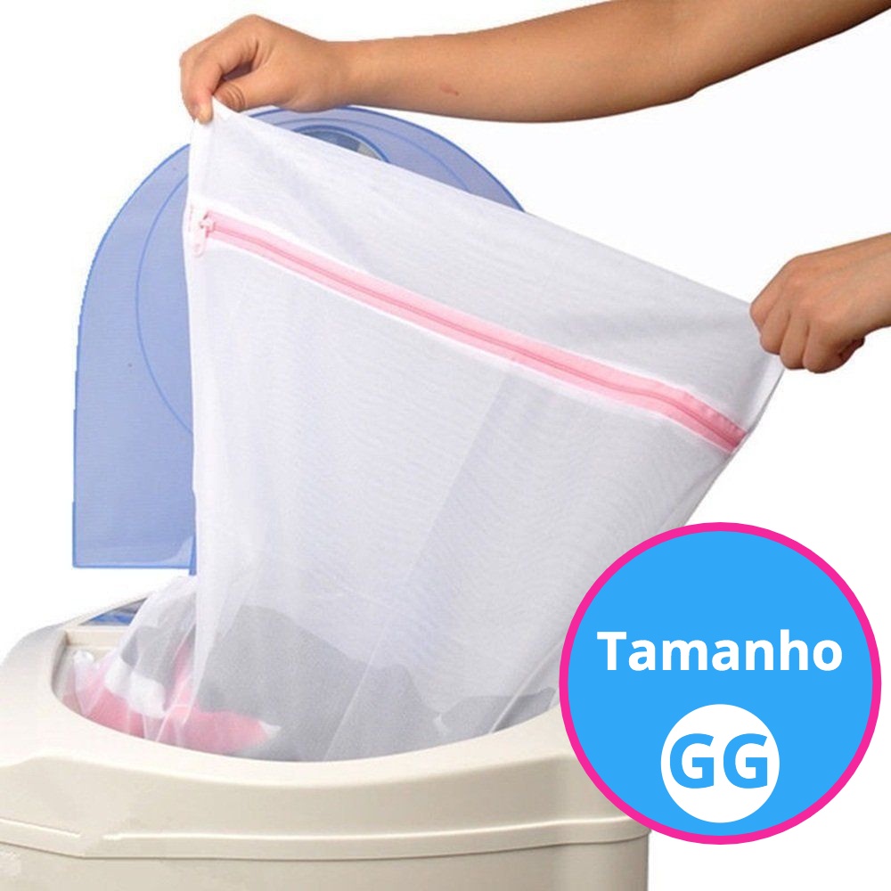 Saco Lava Fácil para Máquina de Lavar Roupas Tamanho Gigante 60x50cm em Oferta na Shopee