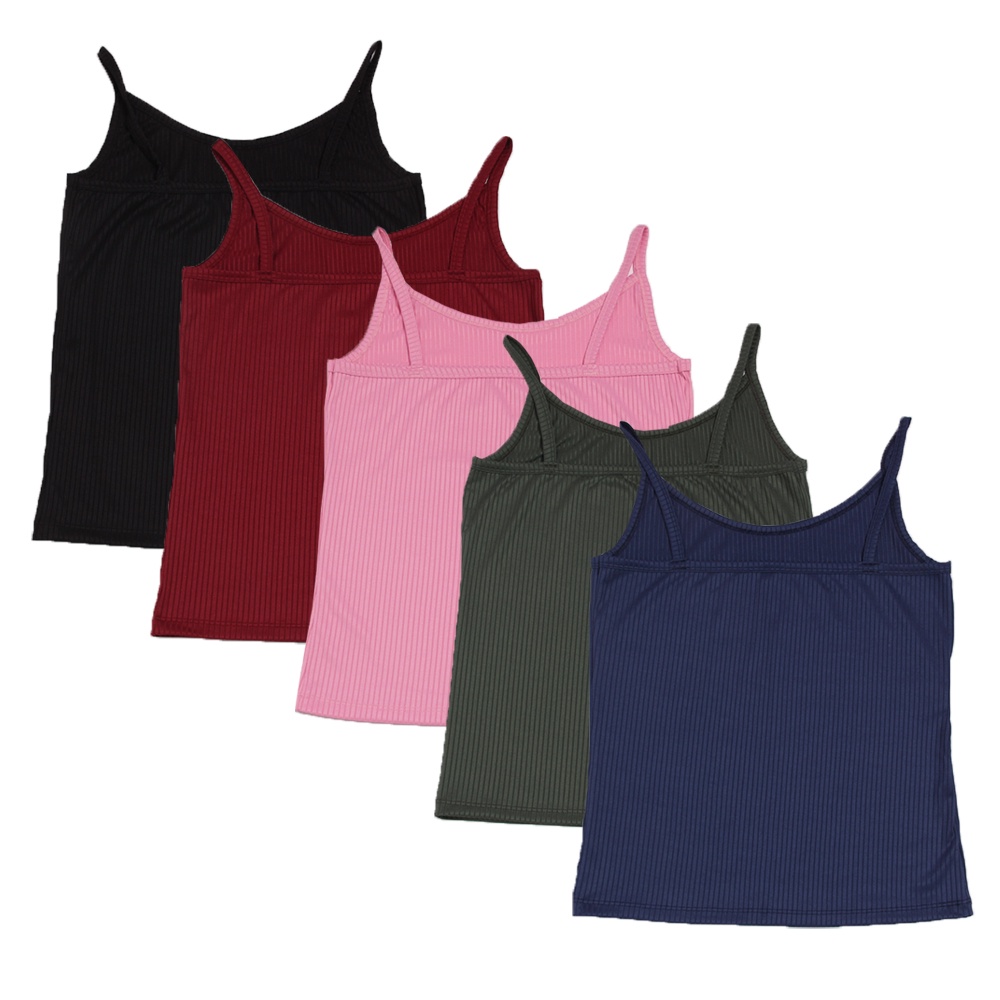 Blusa de Alcinha do P ao G3 - feminino - malha canelada com elastano