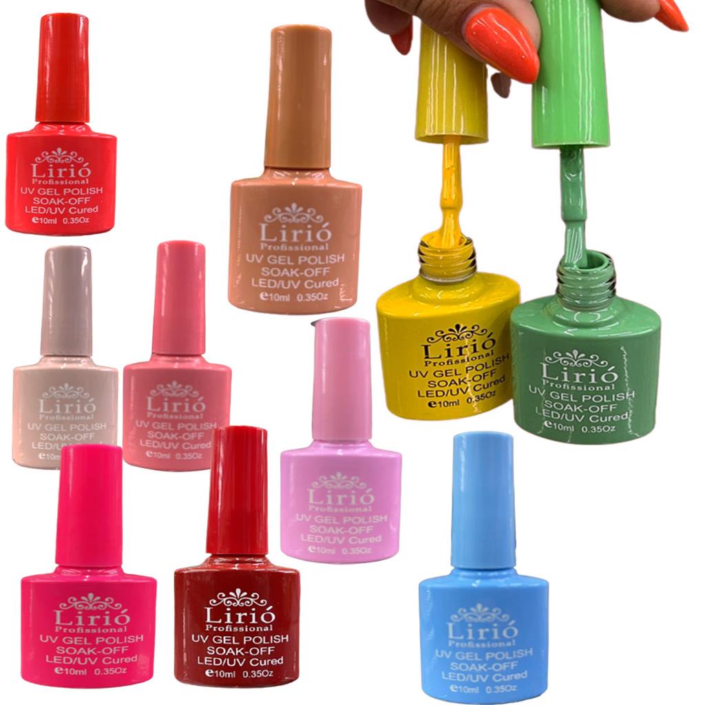 Gel - Kit De 10 Esmaltes Em Gel Unhas Belas Manicure Cores Sortidas Esmaltes Em Gel 10ml Unhas Uv Led Esmalte Em Gel Para Unhas Esmalte Para Decoração de Unhas Excelente Qualidade Fixação e Duração Secagem Somente Em Cabine Coleção de Esmalte Mas Vendidos