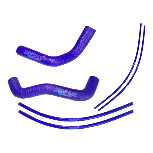 Kit Mangueiras Silicone Radiador Opala 6 Peças Azul