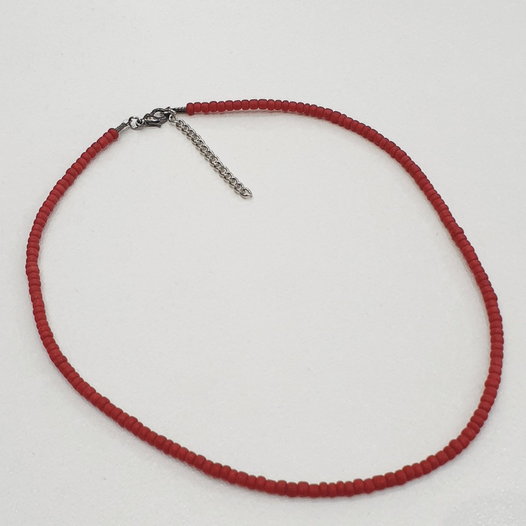 Colar de miçanga cor vermelha/ Shoker vermelha unisex miçanga fininha e delicada AU106 em Oferta na Shopee