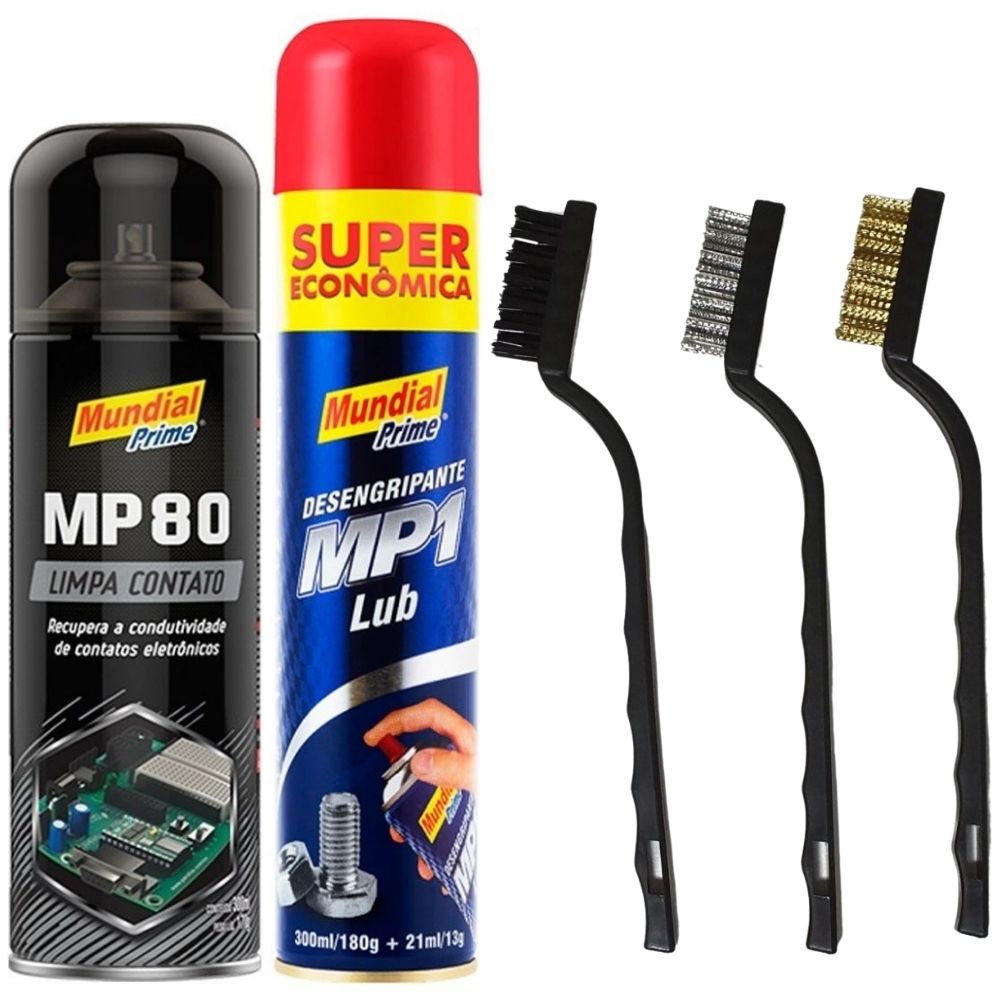 Limpa Contato  300ML Desengripante  321ML 3 Escovas Multiuso