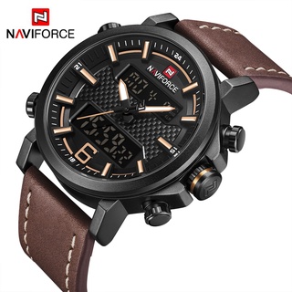 Naviforce 9135 Marca De Luxo Relógios De Quartzo Dos Homens Led Analógico Digital Do Esporte Relógio De Pulso Casual