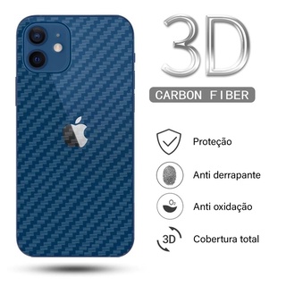 Película Traseira de Fibra de Carbono para iphone 12 11 pro max mini x xs xr 6 6s 7 8 plus