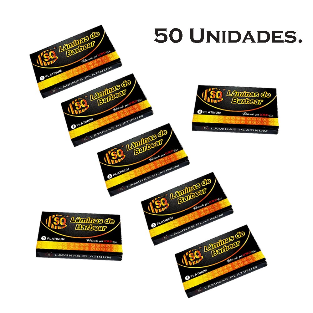 Lamina Para Barbear Lord Platinum Profissional Cx 50 Unidades