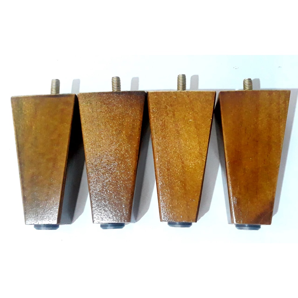 Kit 9 Pés Madeira P Moveis Modelo Trapézio 10cm  Conjunto ( 9 Pés + 9 Buchas rosca americana 5/16)