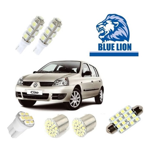 Kit Lâmpadas Led Renault Clio Luz Pingo Teto Placa Ré