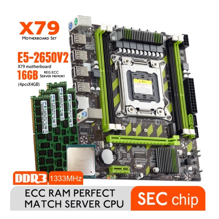 Kit Gamer Processador Xeon E5 2650 v2, 16 gb ddr3,placa mae x79G Atermiter