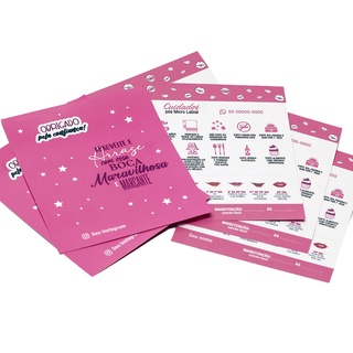 50 cartão Cuidados após Micropigmentação LABIAL PERSONALIZADO