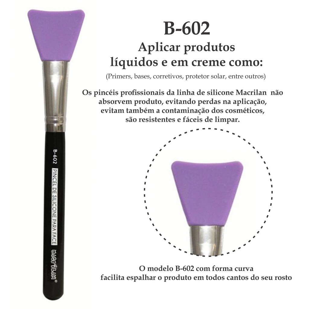 Espatula de silicone Macrilan B602 - Pincel Silicone - Skincare