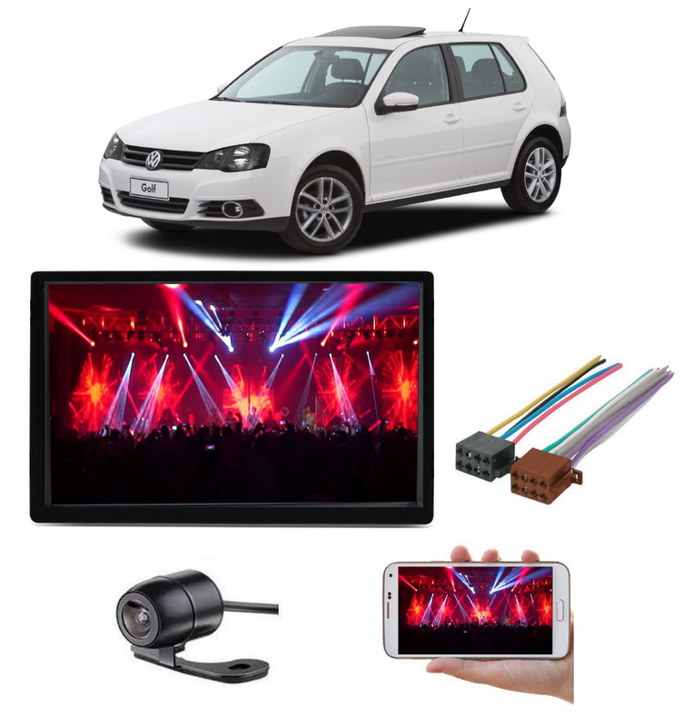 Mp5 Central Multimidia Moldura 2 Din Golf Sapao Mk4 Gti Sportline 1999 Ate 2013 + Camera