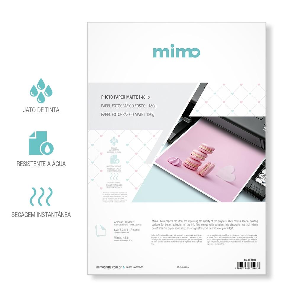 Papel Fotográfico Fosco Mimo - 180 gr - A4 - 50 unds em Oferta na Shopee