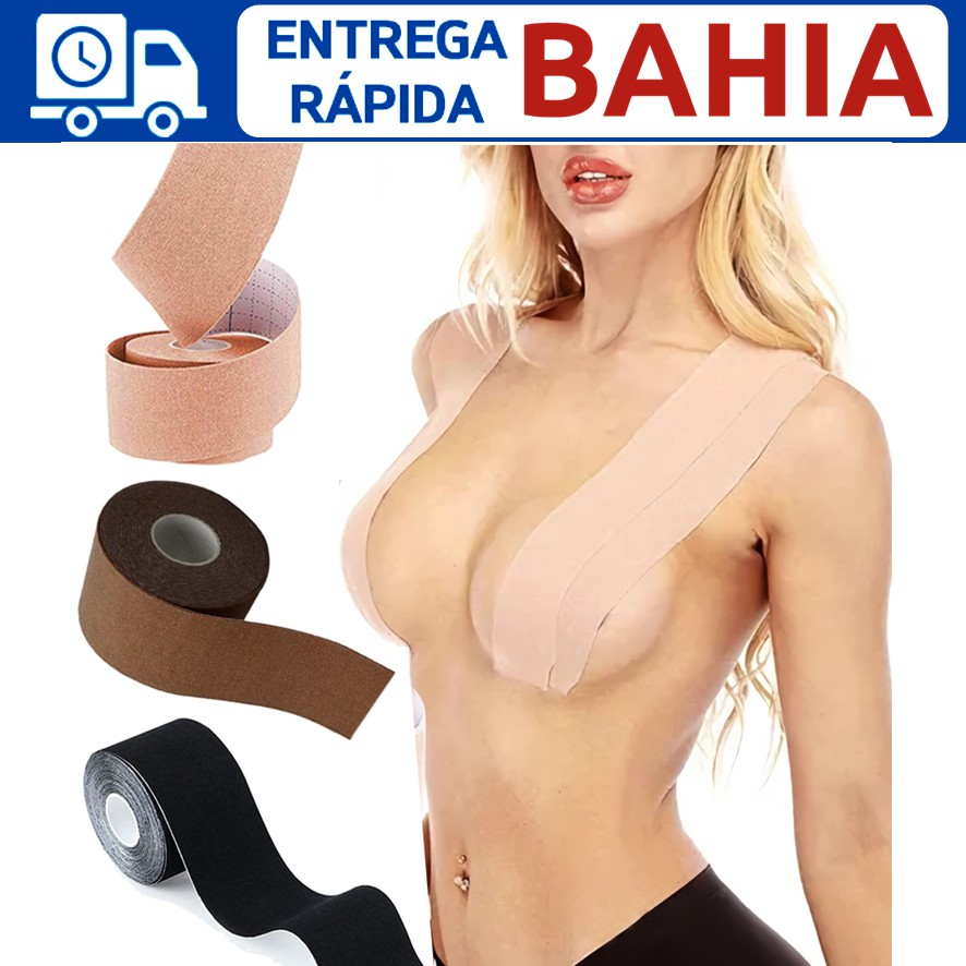 Sutiã Adesivo Levanta Seios Fita Boob Up Invisível Fit 5m Escorrega o