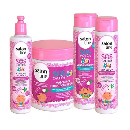 Kit Sos Cachos Kids Salon Line 4 Produtos Shopee Brasil