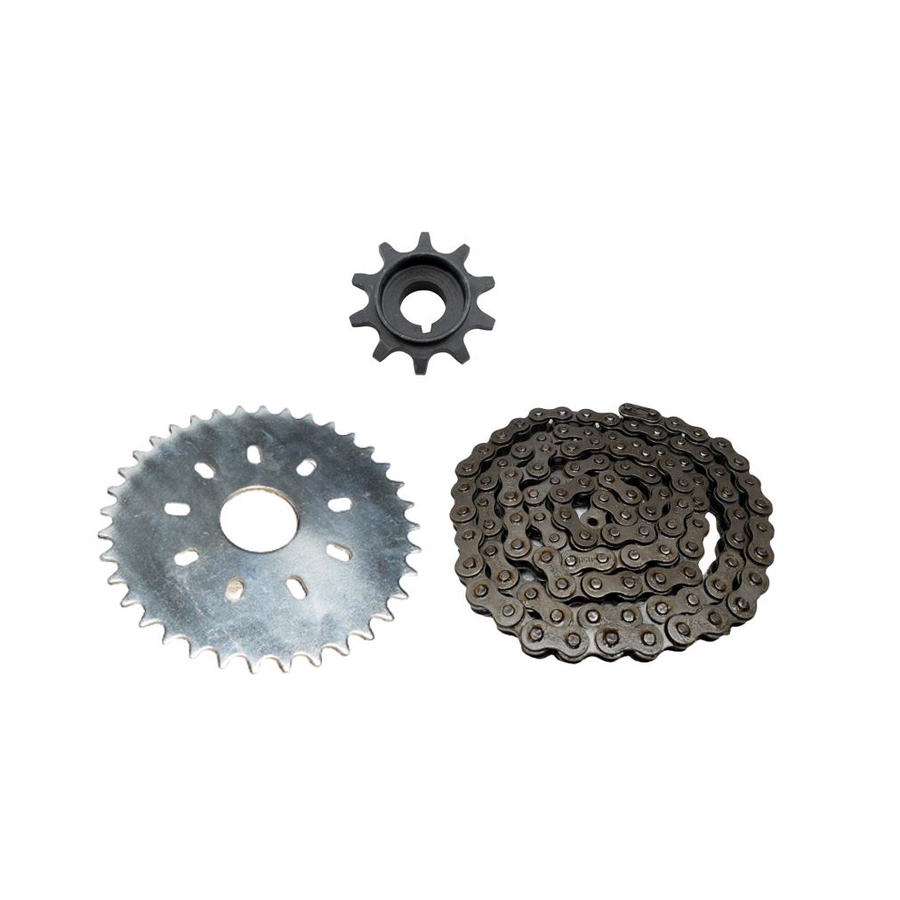 Kit Coroa 36 Dentes + Corrente 415 + Pinhão para Bicicleta Motorizada