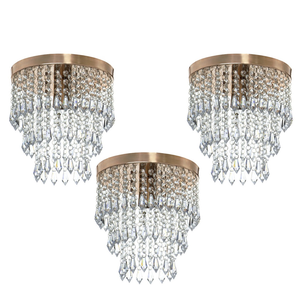 Kit 3 Lustre De Cristal Acrilico Manucrillic Cobre. em Oferta na Shopee