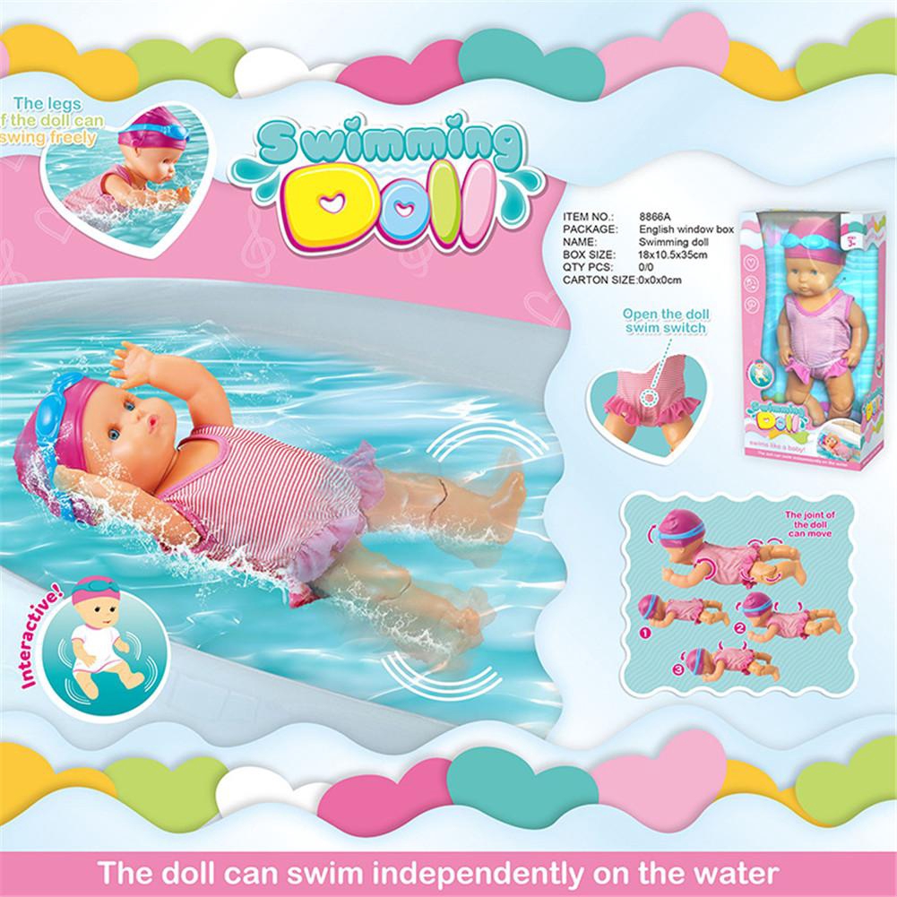 Kids Bath Toy Waterproof Swimming Doll Bath Doll Toy Electric Swimming Doll for Bath Time 