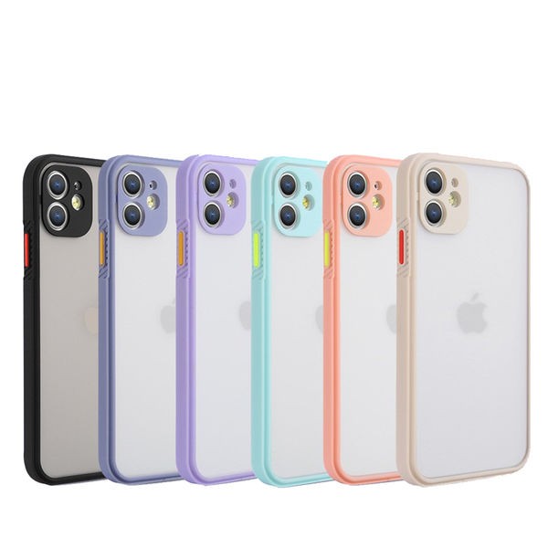 Capa Capinha Vazada Borda Colorida Fechada em Baixo e Proteção na Câmera iPhone XR, 11, 12 e 12 Pro Max