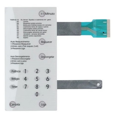 Membrana Teclado Microondas Brastemp Bmp 31 Branco S/ Dourar