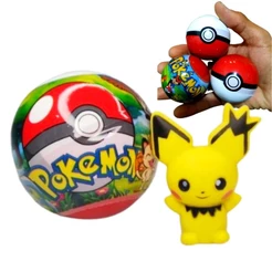 Kit Pokemons 5cm + Pokebolas 5,5 Cm - Bola Com Pokemon Sortido