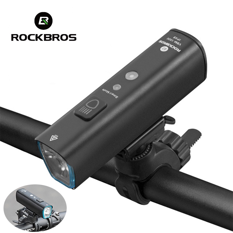 Lanterna De Bicicleta ROCKBROS Lâmpada USB À Prova De Chuva LED Recarregável 4400mAh MTB Frontal De Alumínio Ultraleve