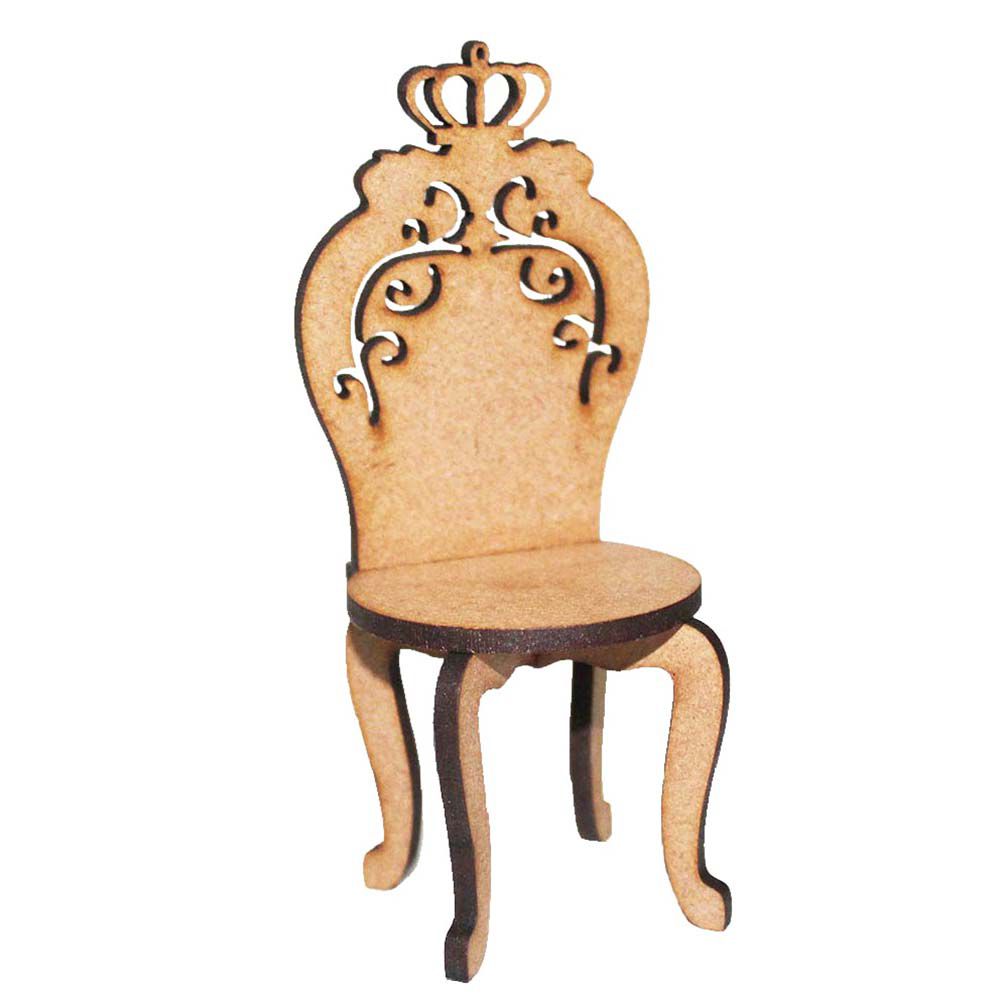 Kit 20 Cadeira cadeirinha mdf miniatura 11 cm provençal coroa