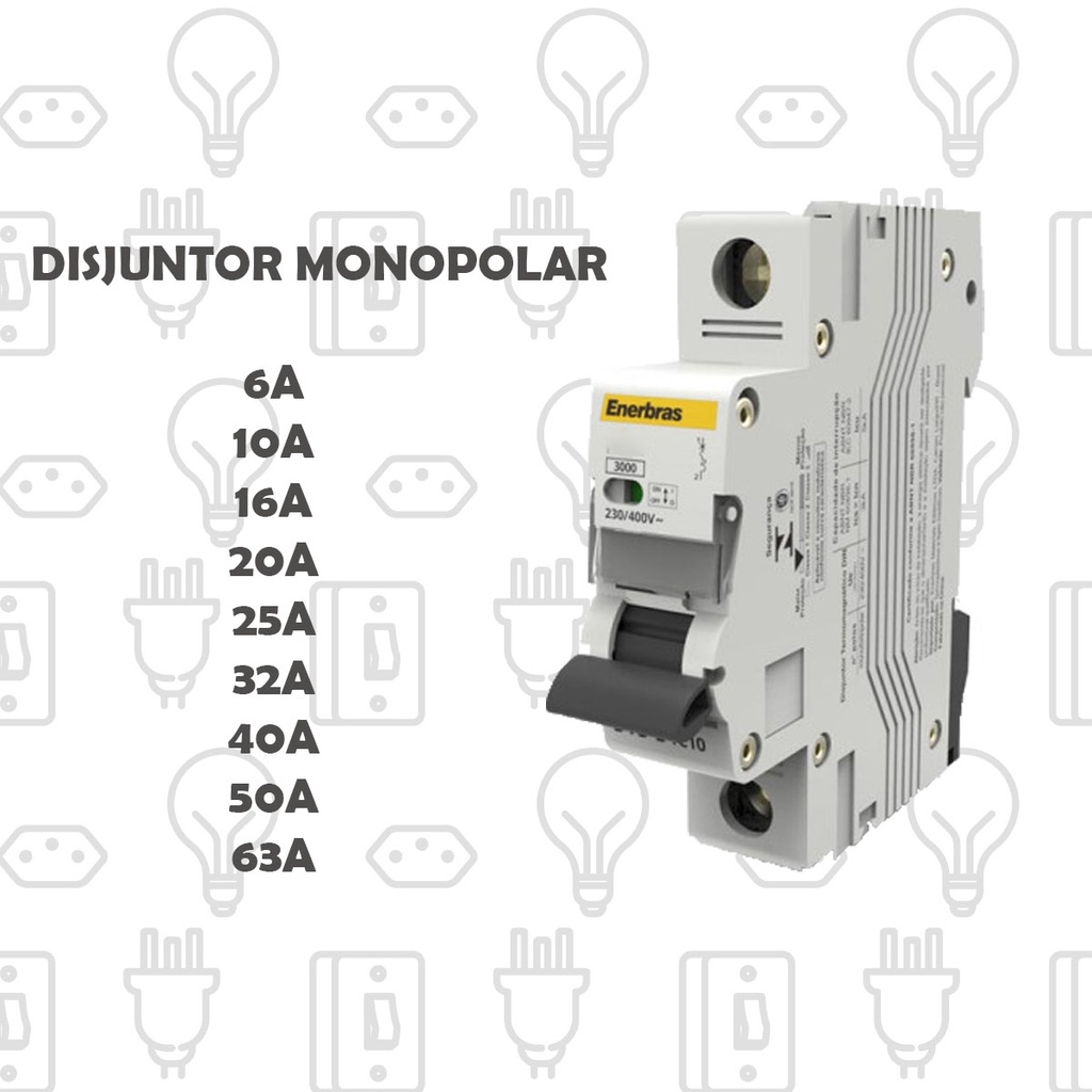 Disjuntor Enerbras Monopolar Curva C Disjuntor Chave de luz