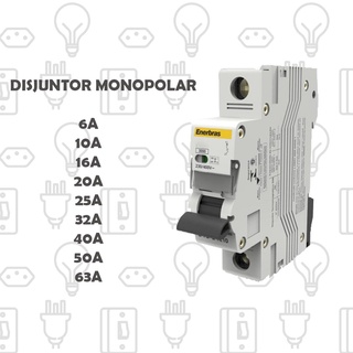 Disjuntor Enerbras Monopolar Curva C Disjuntor Chave de luz