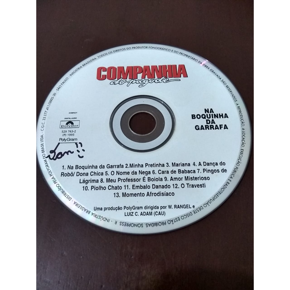 CD Companhia Do Pagode Na Boquinha Da Garrafa 1995