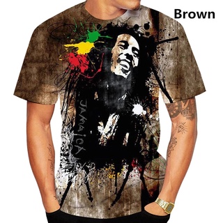 Camiseta Masculina Com Estampa 3D Bob Marley/Reggae/Música/Hip Hop/Casual/Manga Curta