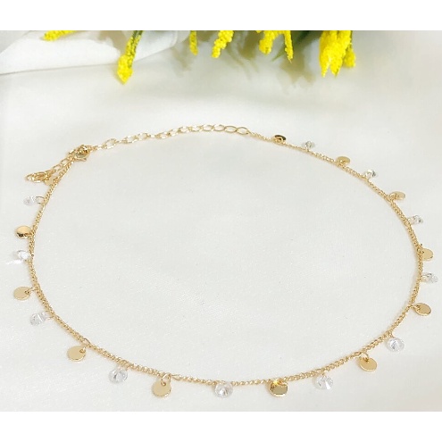 Choker Gioh Mini Zircs Banho Ouro