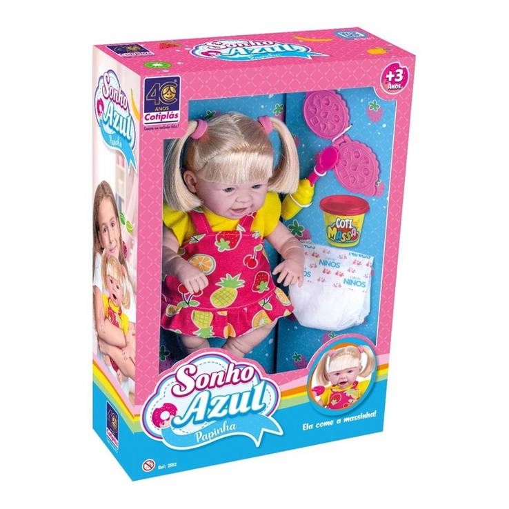 Boneca Sonho Azul Papinha Cotiplas - Mom & Baby