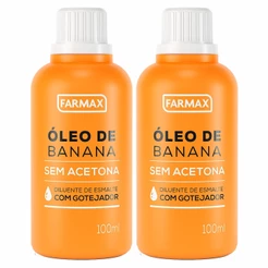 Kit 2 Diluente De Esmalte Óleo De Banana Farmax 100ml