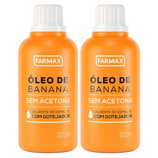 Kit 2 Diluente De Esmalte Óleo De Banana Farmax 100ml