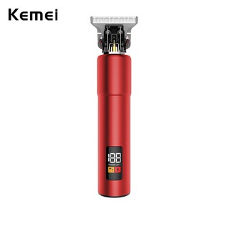 Kemei 10w Aparador De Cabelo Recarregável Sem Fio Com Display Lcd Usb Tipo-C 0mm / Zero / Lacunaped