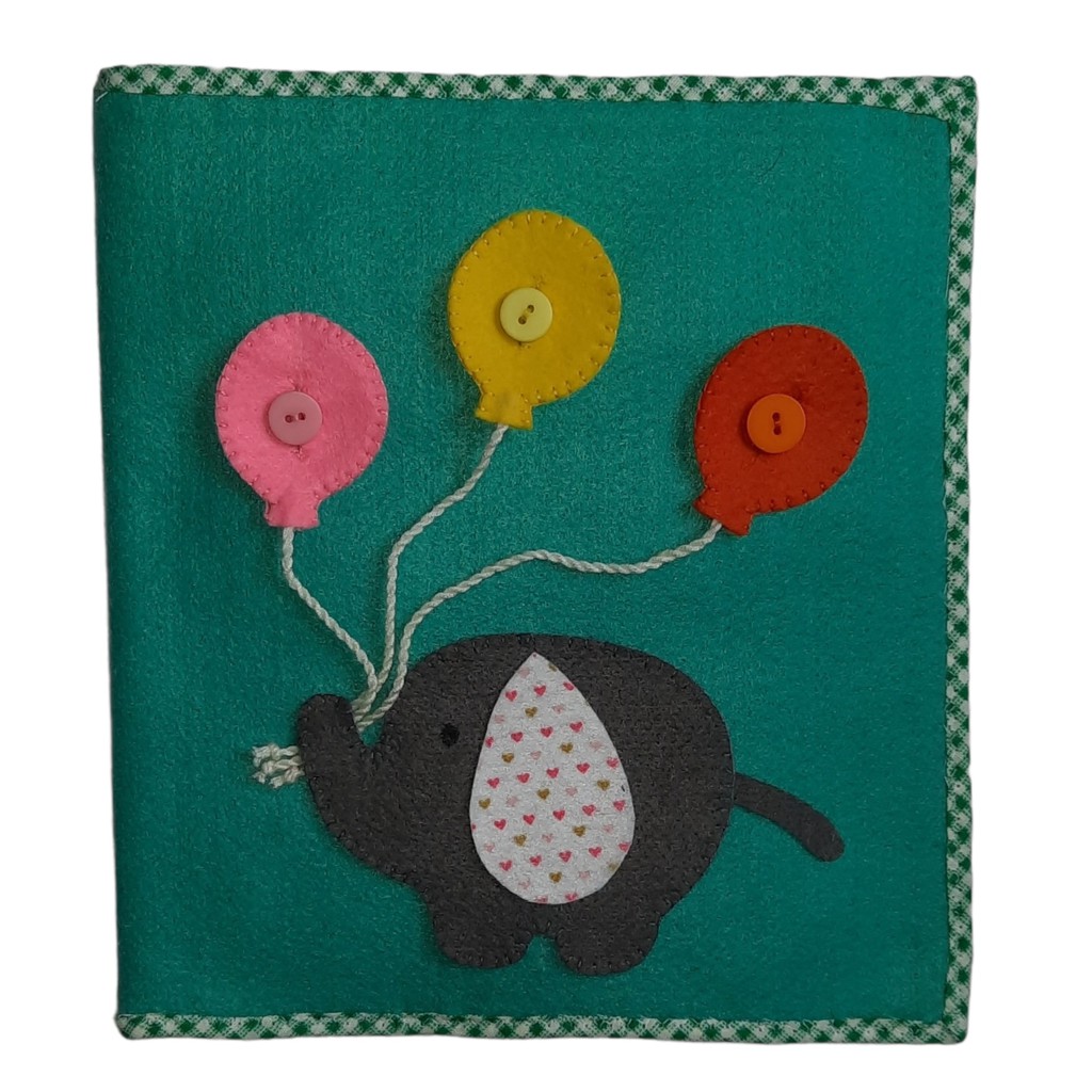 Livro sensorial Vamos aprender, balões, abelha, formas, autismo