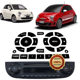 Kit Adesivo para Rádio Fiat 500  |  Recuperação dos botões