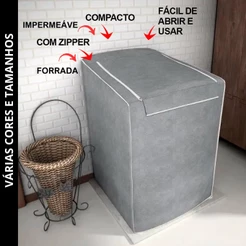 Capa de Máquina de Lavar Marcas Electrolux Brastemp Consul