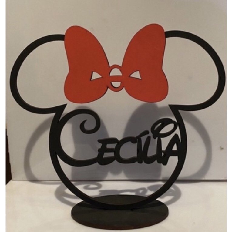 1 Centro de mesa Minnie personalizado com nome