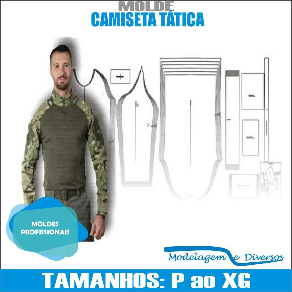 Molde Camiseta Tatica, Modelagem&Diversos, Tamanhos P Ao Xg