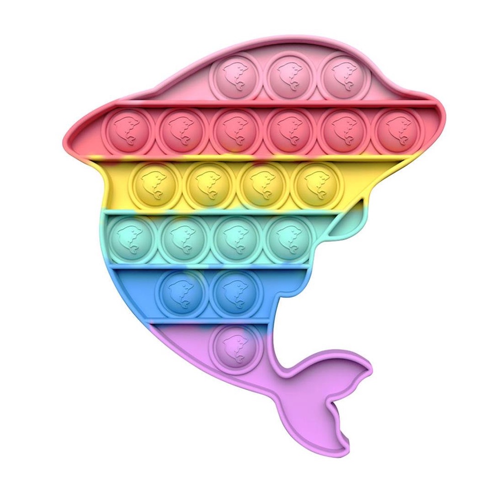 Push Pop It Fidget Toy Golfinho Colorido Sensorial Brinquedo Aliviador Controla Stress e Ansiedade