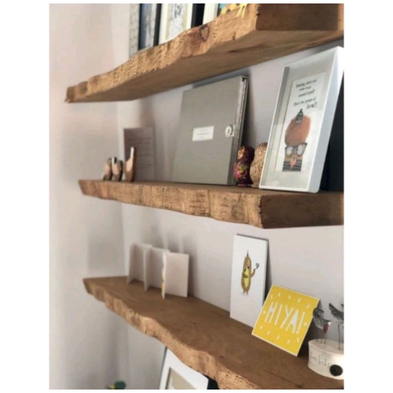 prateleira rústica madeira maciça 19 cm profundidade borda irregular