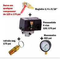Kit Pressostato Compressor 125/175 Psi Schulz Chiaperini